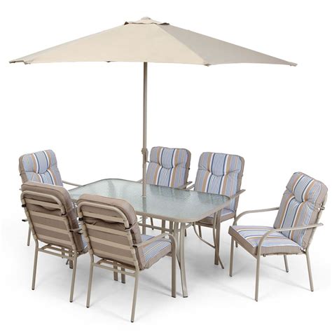 We can't enjoy our gardens without proper furniture: Provence 6-Seater Garden Dining Set with 6 Padded Chairs ...