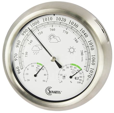 Sunartis Weather Station Barometer Thermometer Hygrometer Stainless