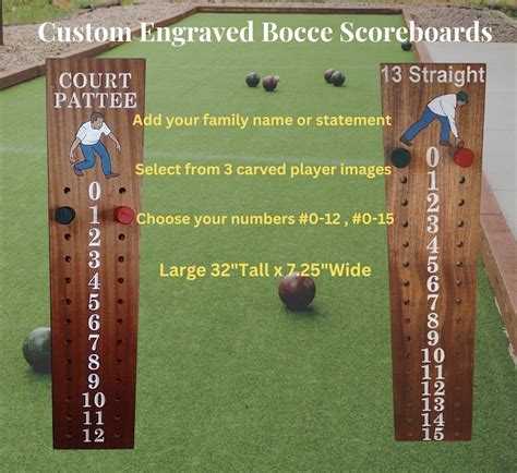Personalized Bocce Scoreboard Extra Large Size The Perfect T Easily