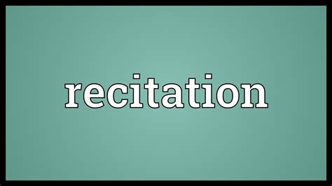 The meaning and symbolism of the word - «Recitation»
