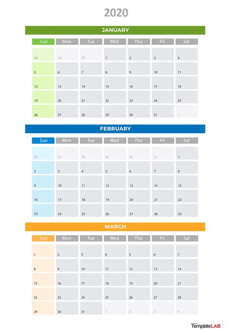 Free Printable Quarterly Calendar 2020 Calendar Printables Free Templates