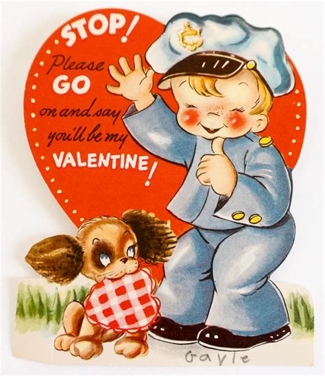 Vintage 1950s Valentines Day Cards Set Of 6 Used 4x5 Etsy Valentine