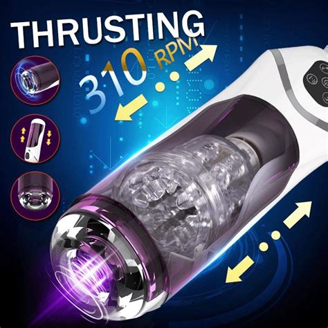 Buy Male Masturbator Fully Automatic Telescopic Rotation Warming Airplane Cup Vaginal Sucking