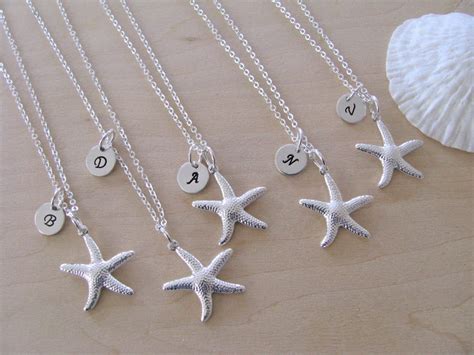 Starfish Bridesmaid Necklaces Beach Wedding Jewelry Etsy