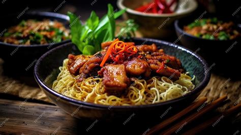 Premium Ai Image Indonesian Bakmi Ayam Chicken Noodles Generative Ai