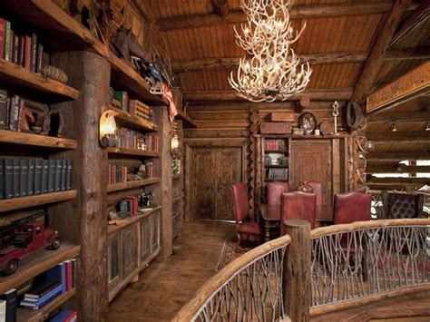 A Rustic Library Home Library Design Home Library Design Ideas Log