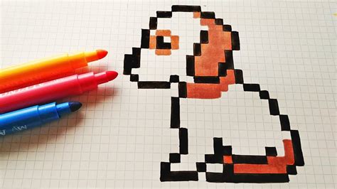 Handmade Pixel Art How To Draw A Dog Pixelart Youtube