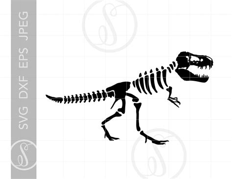 T Rex Fossils SVG T Rex Skeleton Clipart Tyrannosaurus Rex Etsy Israel