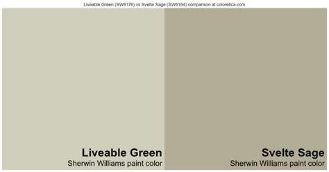 Sherwin Williams Liveable Green Vs Svelte Sage Color Side By Side