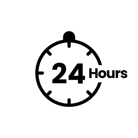 24 Hours Clock Sign Icon Service Opening Hours Work Time Or Delivery