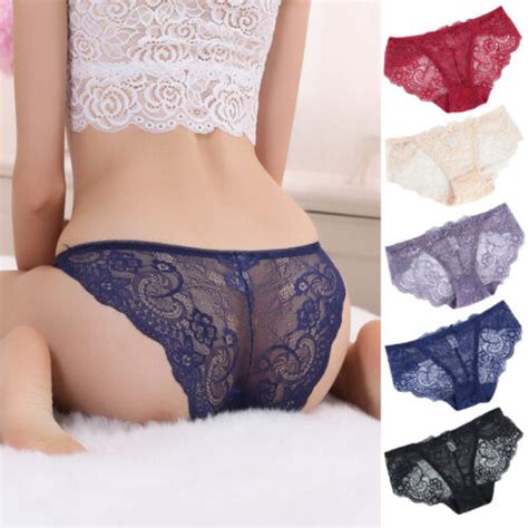 5 Pack Women Sexy Panties Briefs Lace Lowrise Bow Floral Lingerie Mesh Underwear Ebay