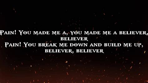 Imagine Dragons Believer Lyrics Video Lyrics Youtube