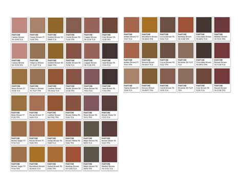 Shades Of Brown Paint Color Chart