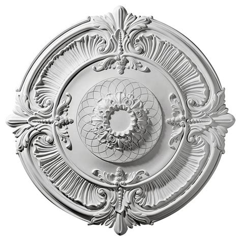 Ceiling medallions from world of décor provide sought after architectural detail, add interest to a chandelier, and dimension to an otherwise vast, open ceiling. Ekena Millwork 39-1/2 in. O.D. Attica Ceiling Medallion ...