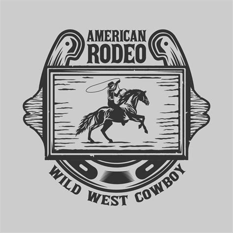 Insigne Vintage De Rodéo Du Far West Cowboys 7067815 Art Vectoriel Chez