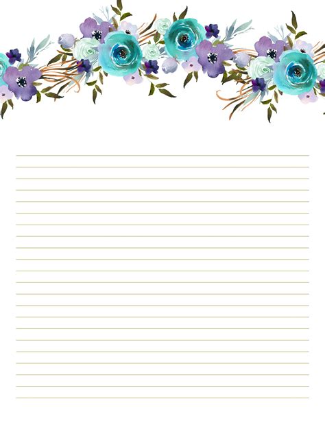 Rustic Floral Printable Letter Writing Paper Set Printable Etsy In
