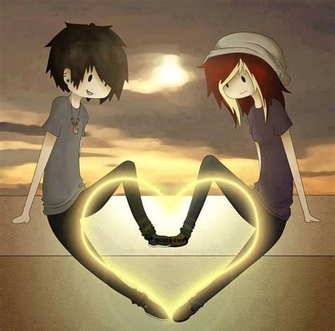 The first steps to tale when drawing an emo couple is to make two head shapes and then draw in the body guidelines. emo anime couple | AŞK - LOVE | Pinterest | Marshall lee ...