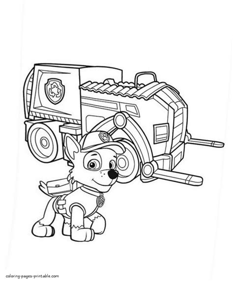 Paw patrol coloring pages are a fun way for kids of all ages to develop creativity, focus, motor skills and color recognition. Paw Patrol free printable coloring pages. Rocky ...