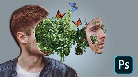 Plant Face Portrait Effect Photoshop Tutorial Youtube