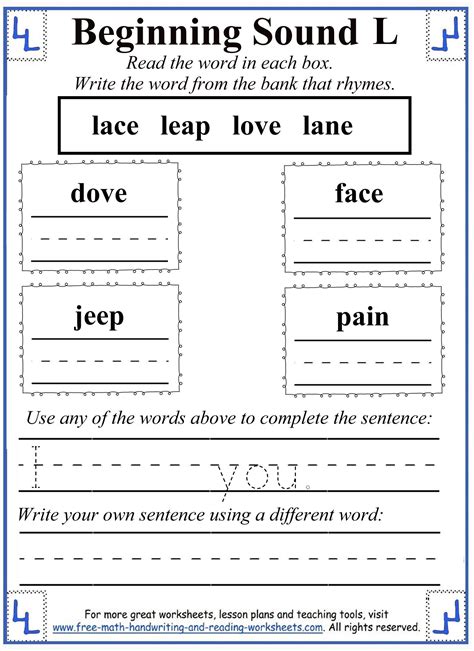 Color the letters, circle the ll in different fonts, & circle things that start. L Letter Worksheets