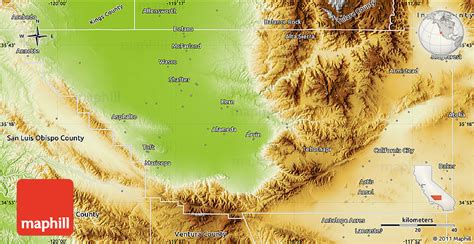 Physical Map Of Kern County