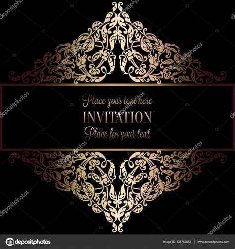 Abstract Background With Antique Luxury Black And Gold Vintage Frame