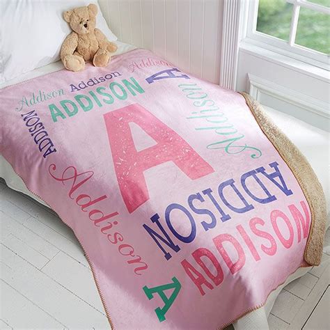 Personalized Fleece Baby Blanket Repeating Name Personalized Kids