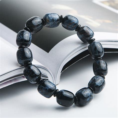 Bracelets Men Jewelry LiZiFang 8 5mm Namibia Natural Blue Pietersite