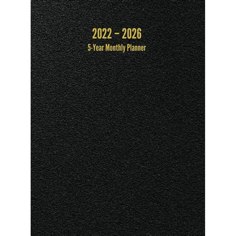 2022 2026 5 Year Monthly Planner 60 Month Calendar Black