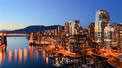 Wallpaper Vancouver City Lights Cityscape Canada 4682x2633