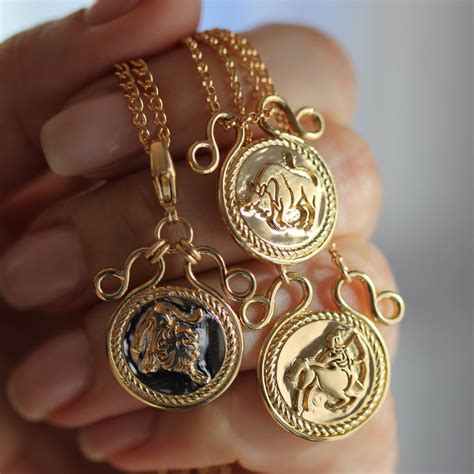 Zodiac Necklace In Gold A Star Sign Horoscope Necklace By Leah Yard