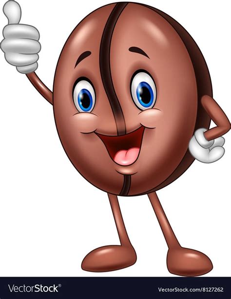 Illustration Of Cartoon Funny Coffee Bean Giving Thumb Up Download A