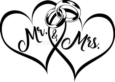 Two Hearts With Wedding Bands Stock Illustration Illustration Of