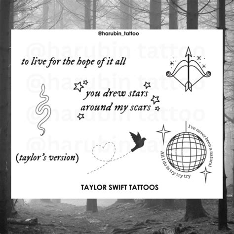 Taylor Swift Inspired Temporary Tattoo Sticker By Harubin Shopee