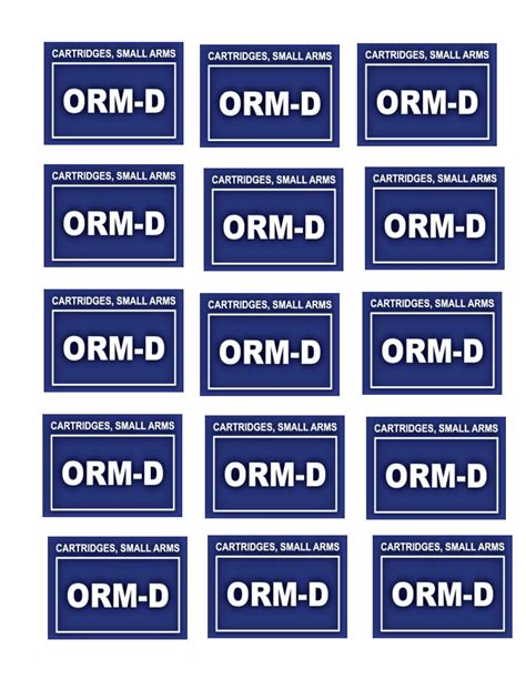 I'm not certain what the new label is. ORM-D Small Arms Cartridge Labels 1 Set of 15 Stickers Measures 2.5in X 2in Required For Ammo ...