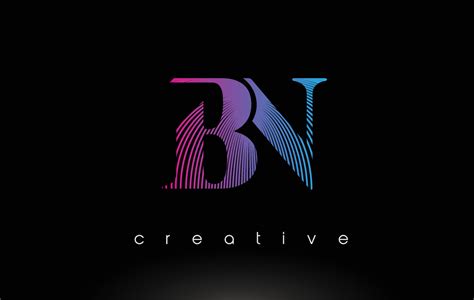 Bn Logo Design With Multiple Lines And Purple Blue Colors 8533176