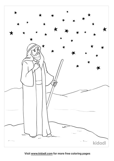 Abraham Looking At The Stars Coloring Page Free Bible Coloring Page Kidadl