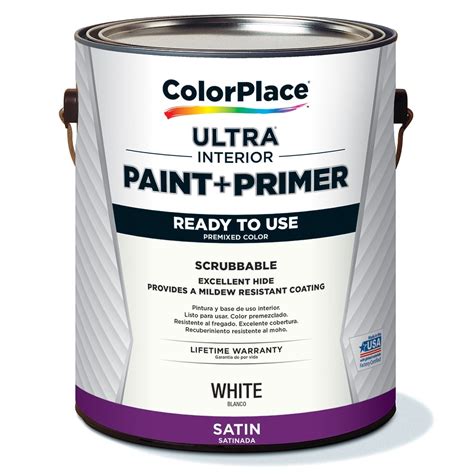 Colorplace Ultra Interior Paint And Primer White Satin 1 Gallon