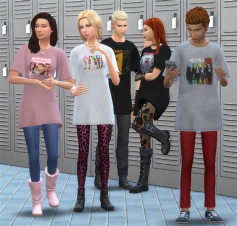 Oversized Band T Shirts Sims 4 Custom Content Sims 4 Cc Band Tees