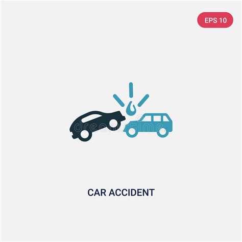 Two Color Car Accident Vector Icon From Insurance Concept Isolated
