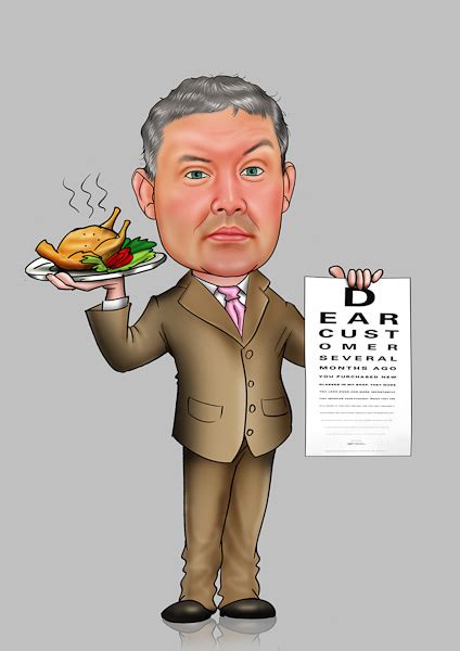 A Restaurant Manager Caricature