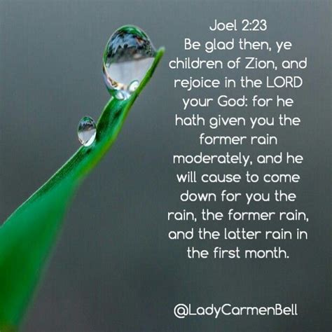 The Former And Latter Rainin The First Month Joel 223 Good Night