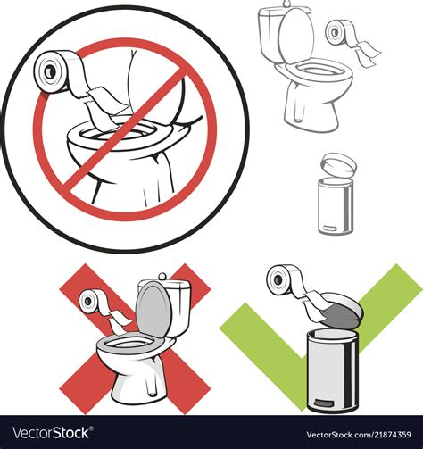 Sign Not To Throw Paper In The Toilet Royalty Free Vector