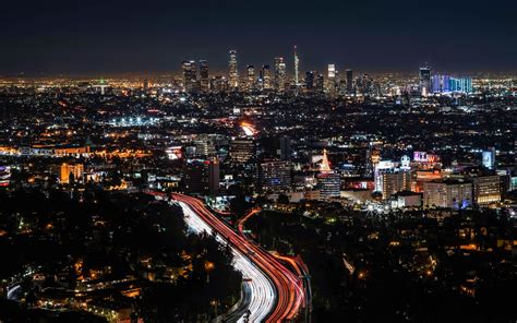 Download Wallpaper 3840x2400 Night City Buildings Aerial