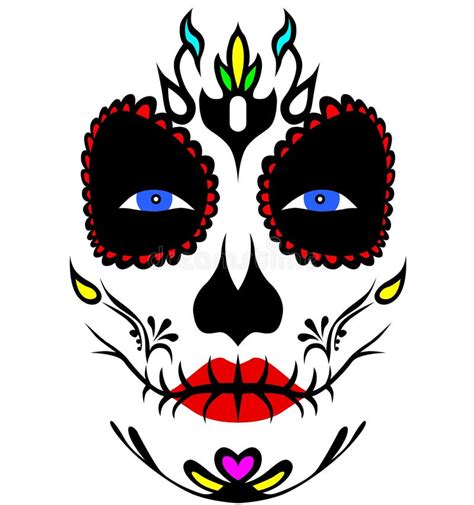 Mexican Death Mask La Catrina For Santa Muerte Day Of The Dead