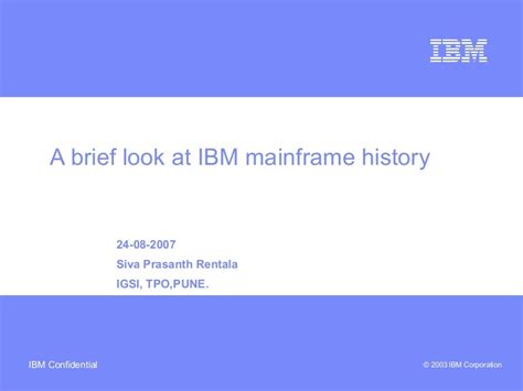 A Brief Look At Ibm Mainframe History