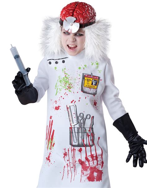 Mad Scientist White Lab Coat Boys Horror Halloween Costume Ebay
