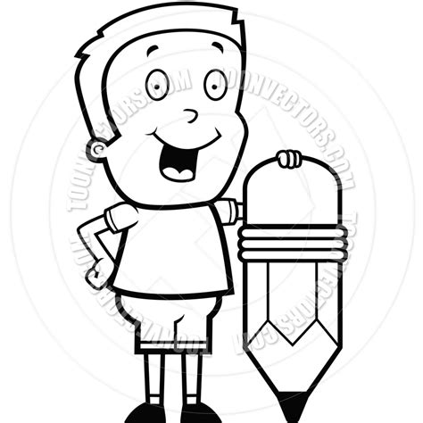 Kid Writing Clipart Black And White Pawon