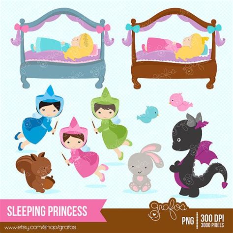 Sleeping Princess Digital Clipart Princess Clipart Fairy Tale Clip