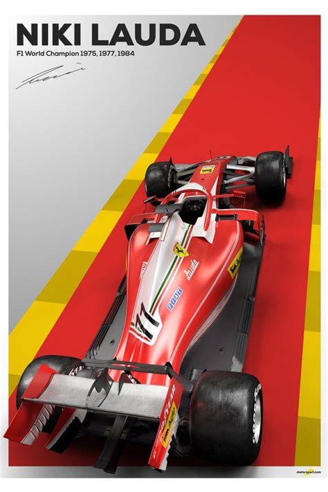Niki Lauda Tribute Poster Featuring The 2019 Ferrari Sf90 With A